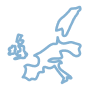 Europe Map icon blue